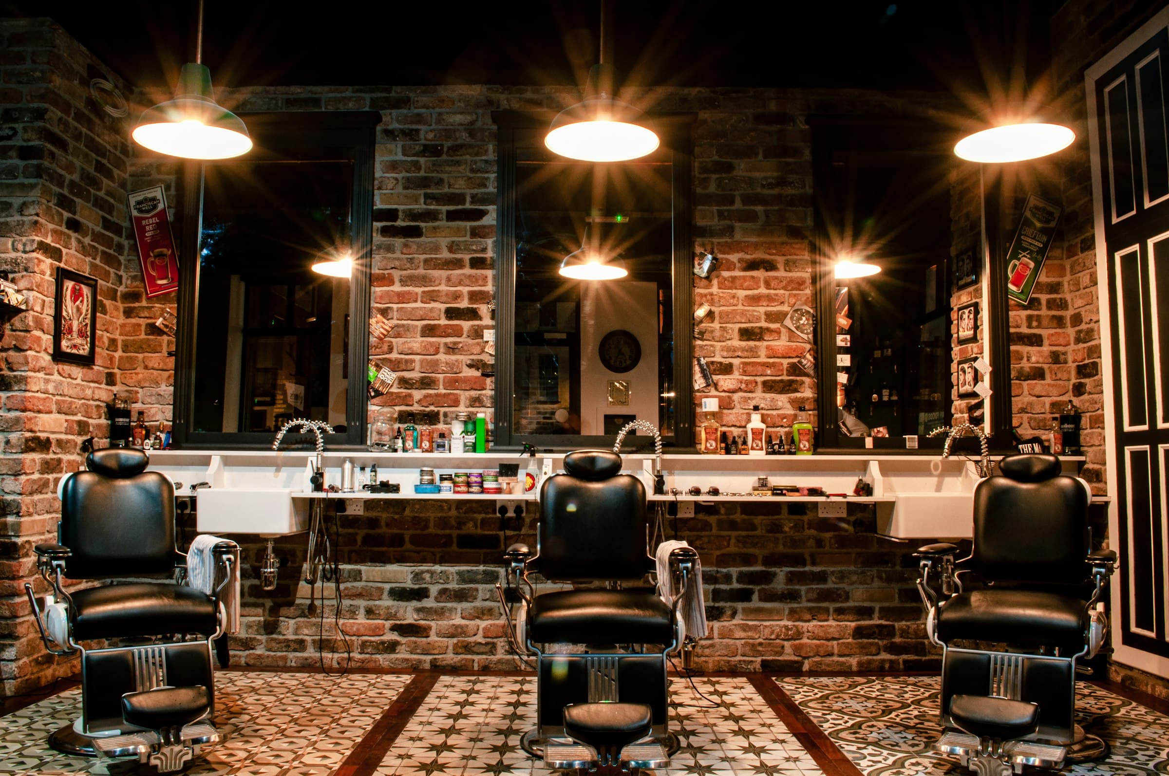 Interior de la barbería
